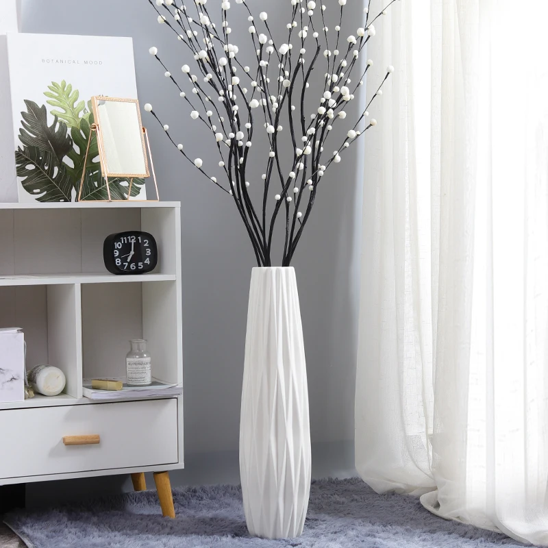 

Modern Hydroponic Ceramic Flower Vase Decoration White Large Floor Vase Interior Living Room Decoracion Ornaments Home Design