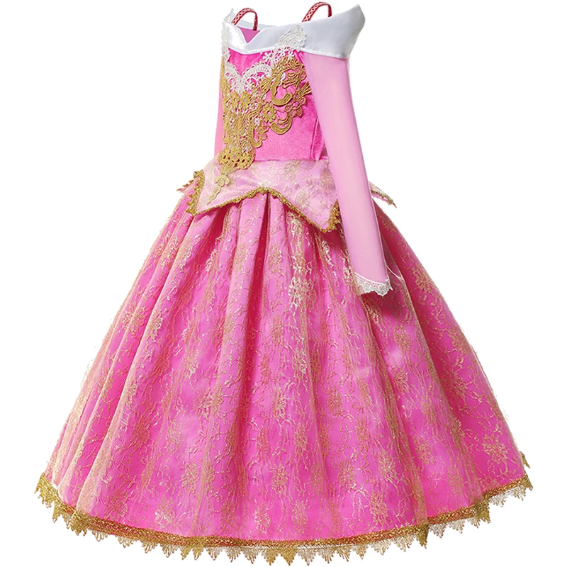 Disney Girls Sleeping Beauty Dresses Aurora Cosplay Costumes Briar Rose Princess Dress Girls Birthday Party Clothings 2-12Years