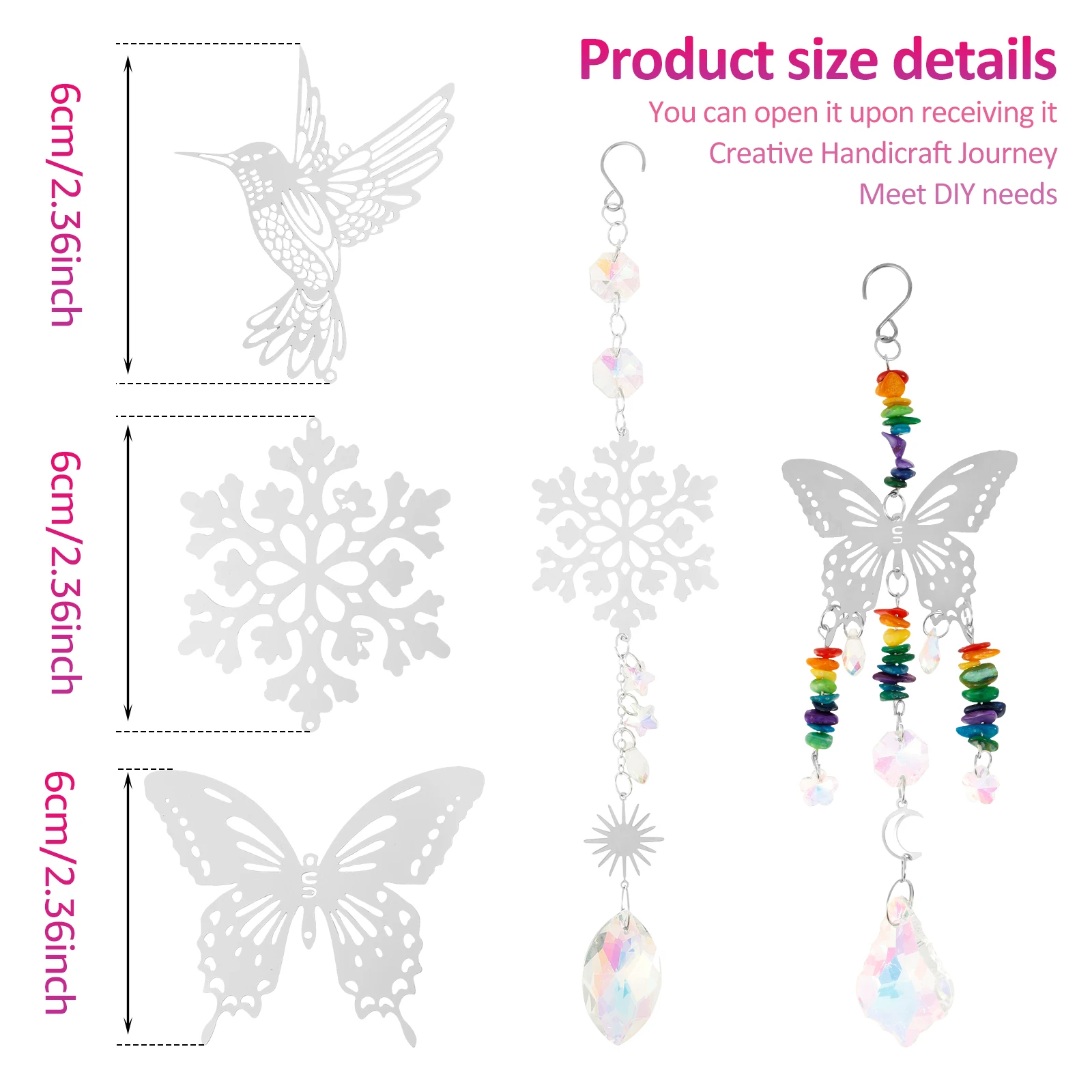 450 Pcs Suncatcher Kit Hanging Creative Sun Catcher Kit DIY Crystal Crafts Indoor and Outdoor Decoration for Home Bedroom Office