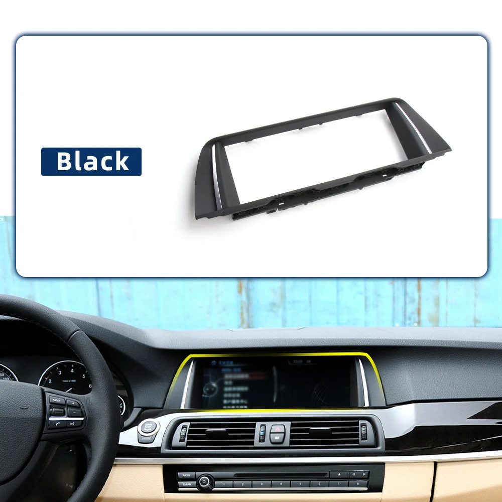 BMW 5 시리즈 F10 F18 ID4 페인티드 피아노 블랙 라디오 프레임 LCD 디스플레이 화면 장식 프레임 10.25인치 6.5인치 디스플레이