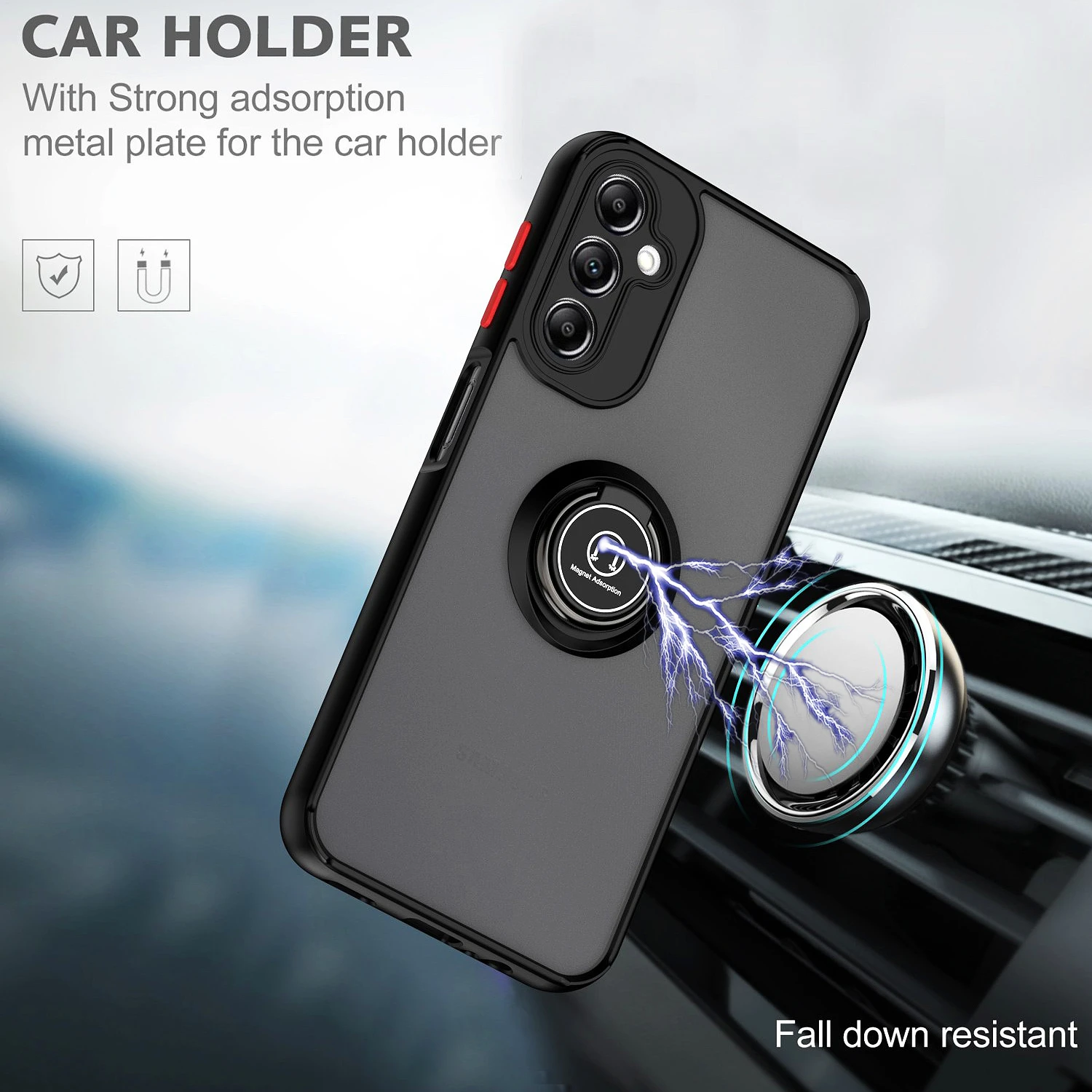 Durable Armor Case with Ring Stand Holder and Grip