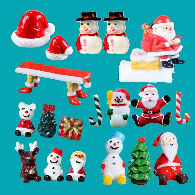 Whimsical Holiday Snowman and Santa Claus Figurine Duo - Charming Home & Garden Decor