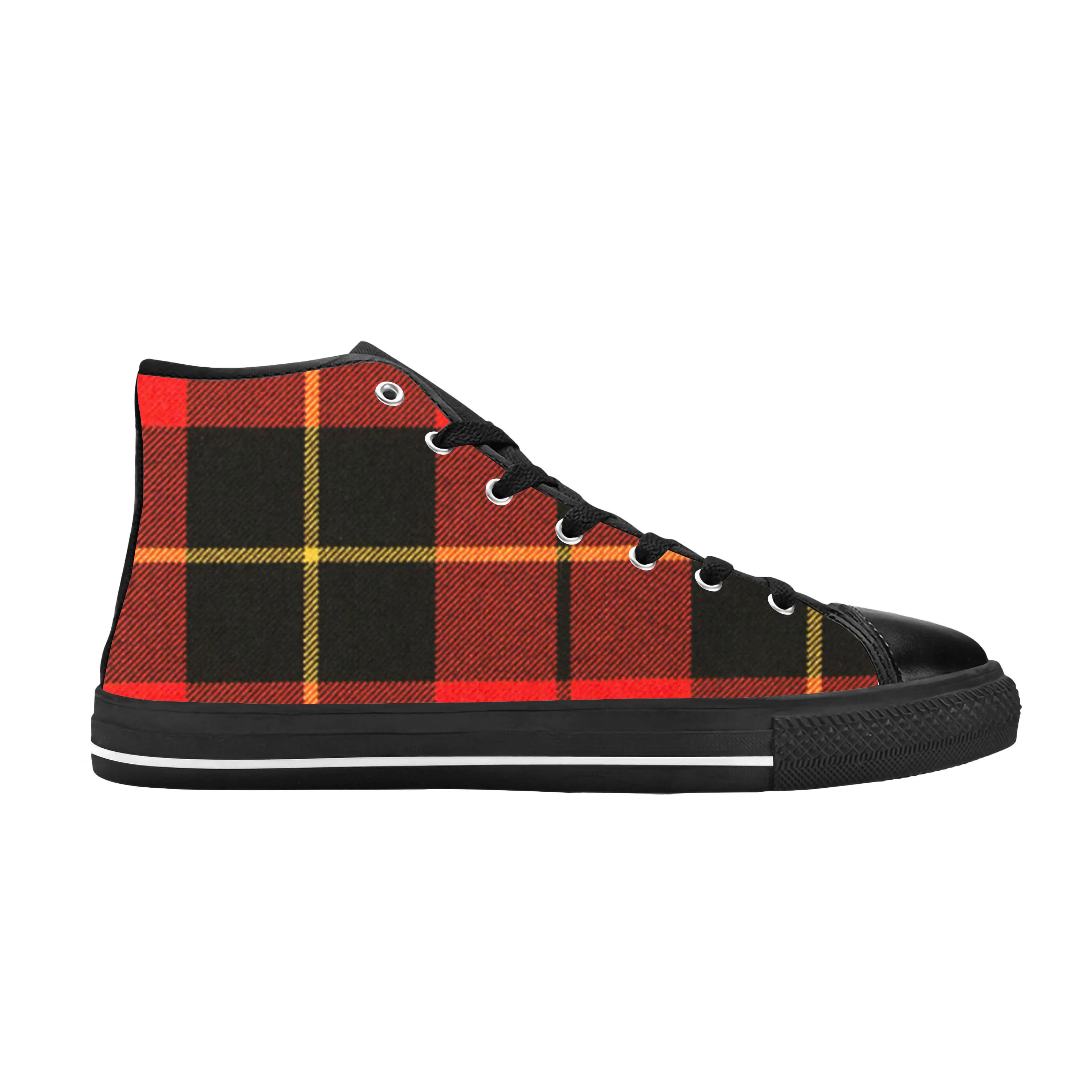 

Wallace Scottish Stewart Clan Tartan Plaid Modern Casual Cloth Shoes High Top Comfortable Breathable 3D Print Men Women Sneakers