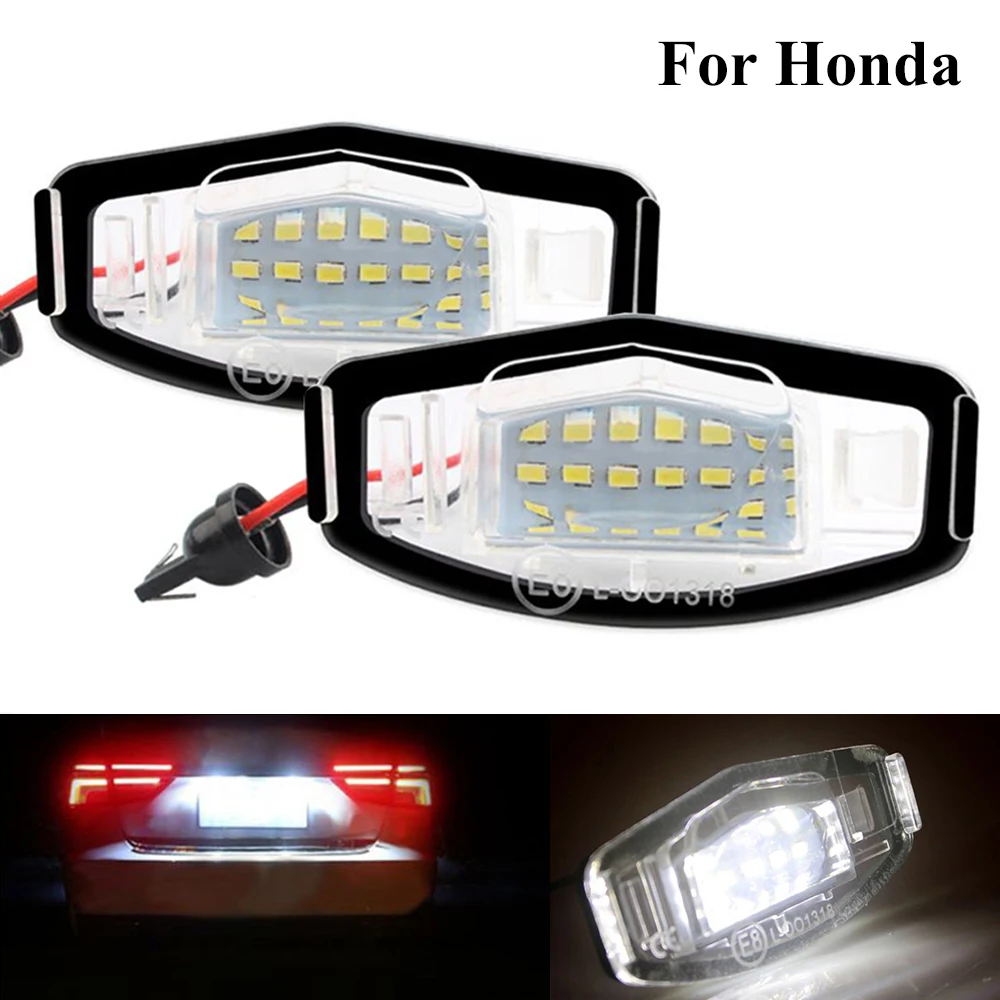 2 Pezzi Per Honda Odyssey Legend Accord Civic 7 8 9 City 4 Mr-V Led Numero Auto Lampada Assemblaggio Auto Luce Targa Luces