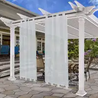 Outdoor Sheer Curtain, Waterproof and Windproof Drape for Patio, Gazebo, Deck and Pergola, Top and Bottom Grommet, Customize 1