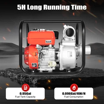 7.5HP 3 Inch Gasoline Engine Water Pump with 7.5m Pipe High Flow for Irrigation Drainage