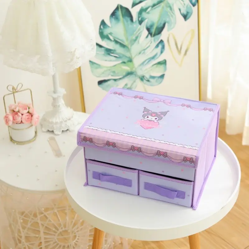 Sanrio Heart Drawer Bra Storage Box Fabric Organizing Box Foldable Storage Box Bra Socks With Cover 5