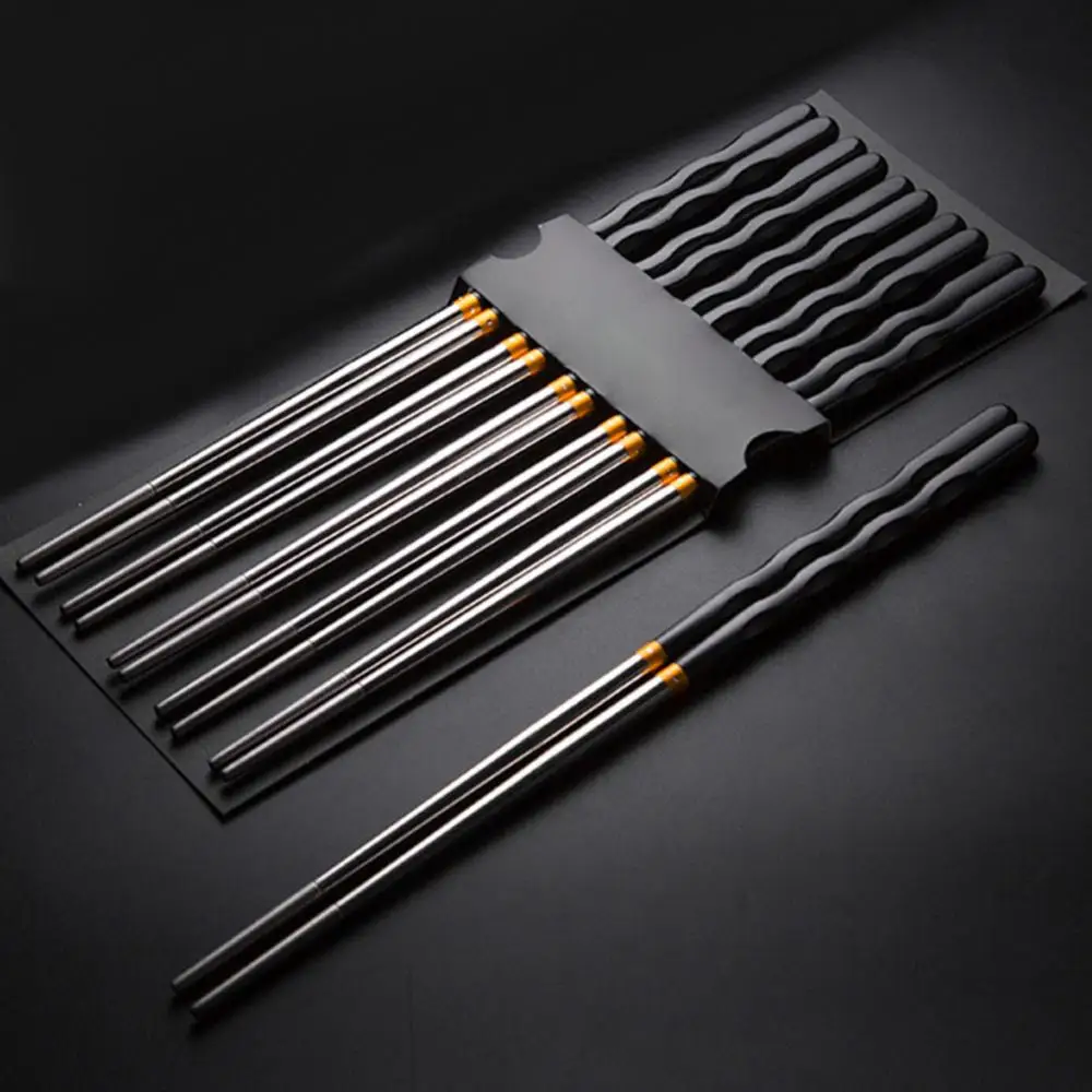 Japanese Non-Slip Chopsticks Korean Home Hotel Restaurant Chopsticks Stainless Steel Anti-skid Home Kitchen Sushi Chopsticks