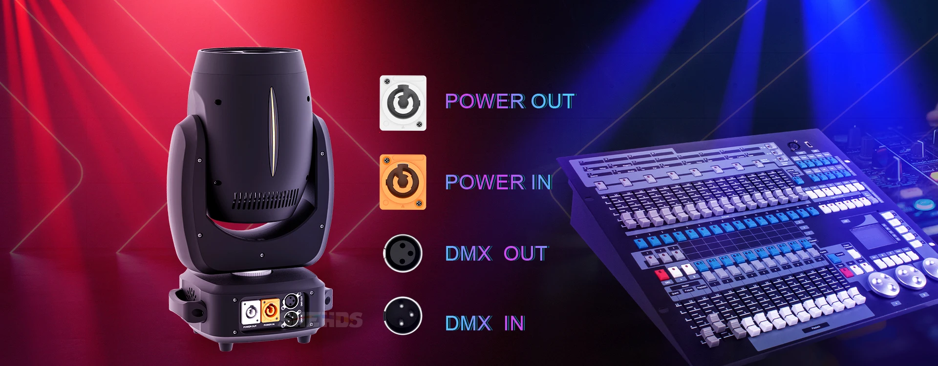 SHEHEDS 4x40W RGBW LED Zoom & Strahl & Waschen Kleine Bienen Augen 180W Strahl Moving Head Licht für Dance Party TKV Bar DJ Disco Hochzeit – Detail 30