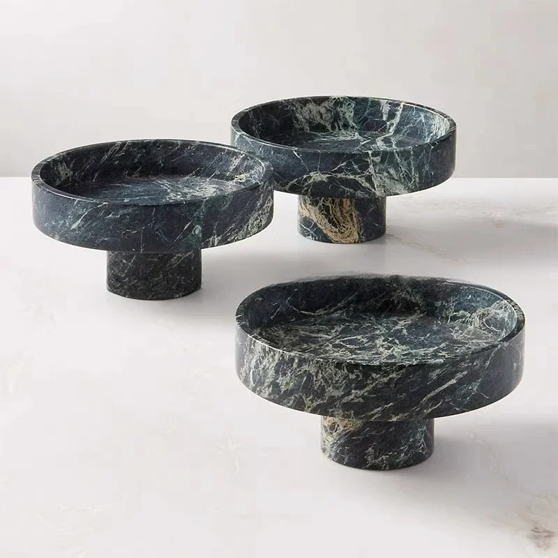 Nordic Green Marble Fruit Bowl Home Decoration 5