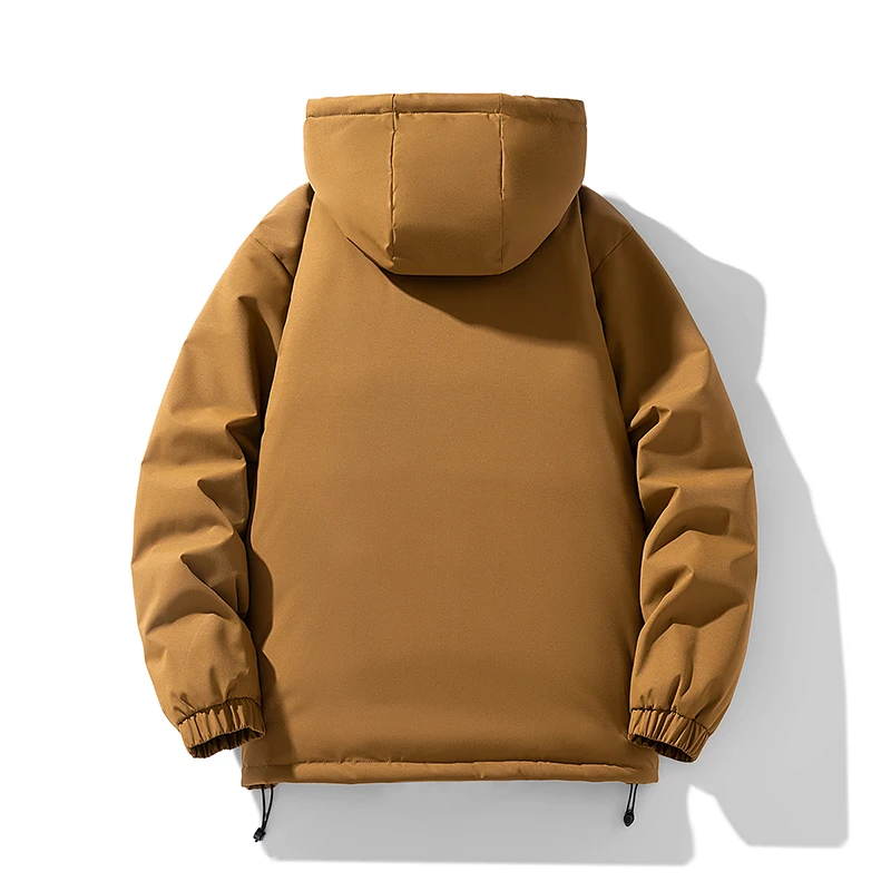 Men's Winter Jacket Outdoor Hooded Big Zip-up Windbreaker Waterproof Outerwear Hiking Thick Warm Padded Jackets Brand Parkas