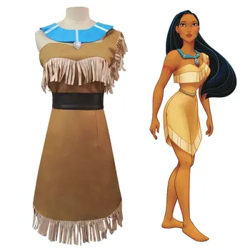 Costume da Pocahontas, Abbigliamento da Principessa Indiana per Cosplay, Pronto per la Spedizione