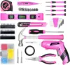 SOLUDE Pink Tool Set,130 Piece Women's Tool Kit for Home with 3.6V Cordless Rechargeable Screwdriver,Household Basic Toolkits 3