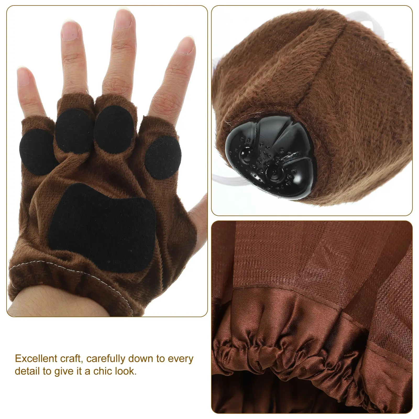 Halloween Animal Costume Props Dog Mouse Ear Headband Tail Bow Tie Fake Nose Gloves Tutu Skirt Kit Party Cosplay Props anime cosplay props animal cosplay costume
