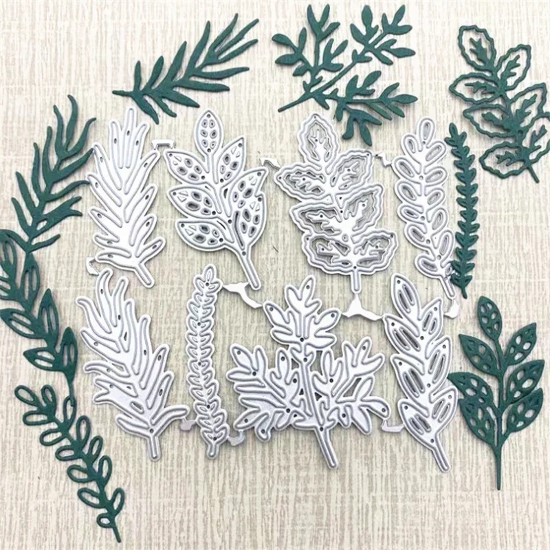 8 Pz/Lotto Pretty Leaves Metal Cutting Dies Stencil Cut Scrapbooking Francobolli Artigianali Album Fai Da Te Carte Di Carta Goffratura
