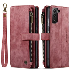 Elegant PU Leather Wallet Case with Card Holder and Strap, Book Flip Design - Galaxy S20 FE (Wine Red)