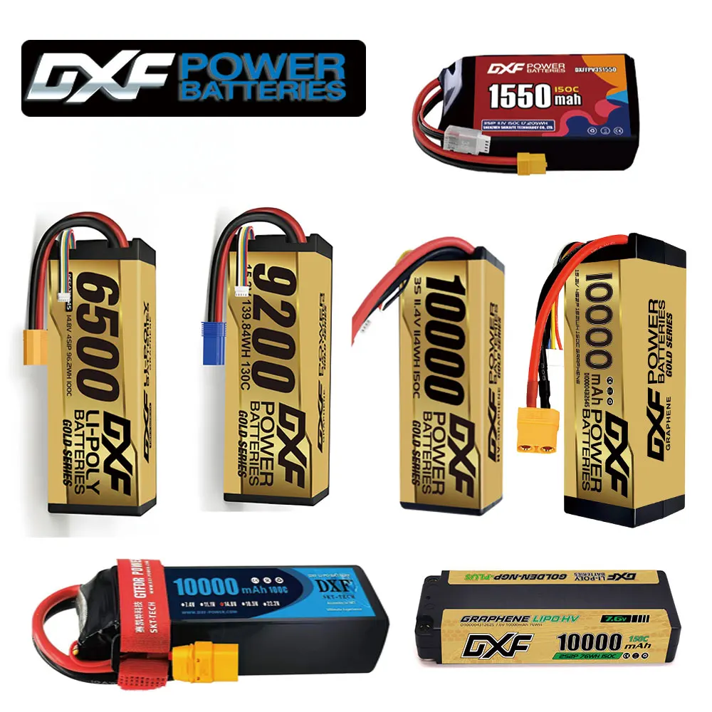 DXF 4S Lipo Battery 10000mAh 14.8V 100C RC Battery Hard Case with EC5