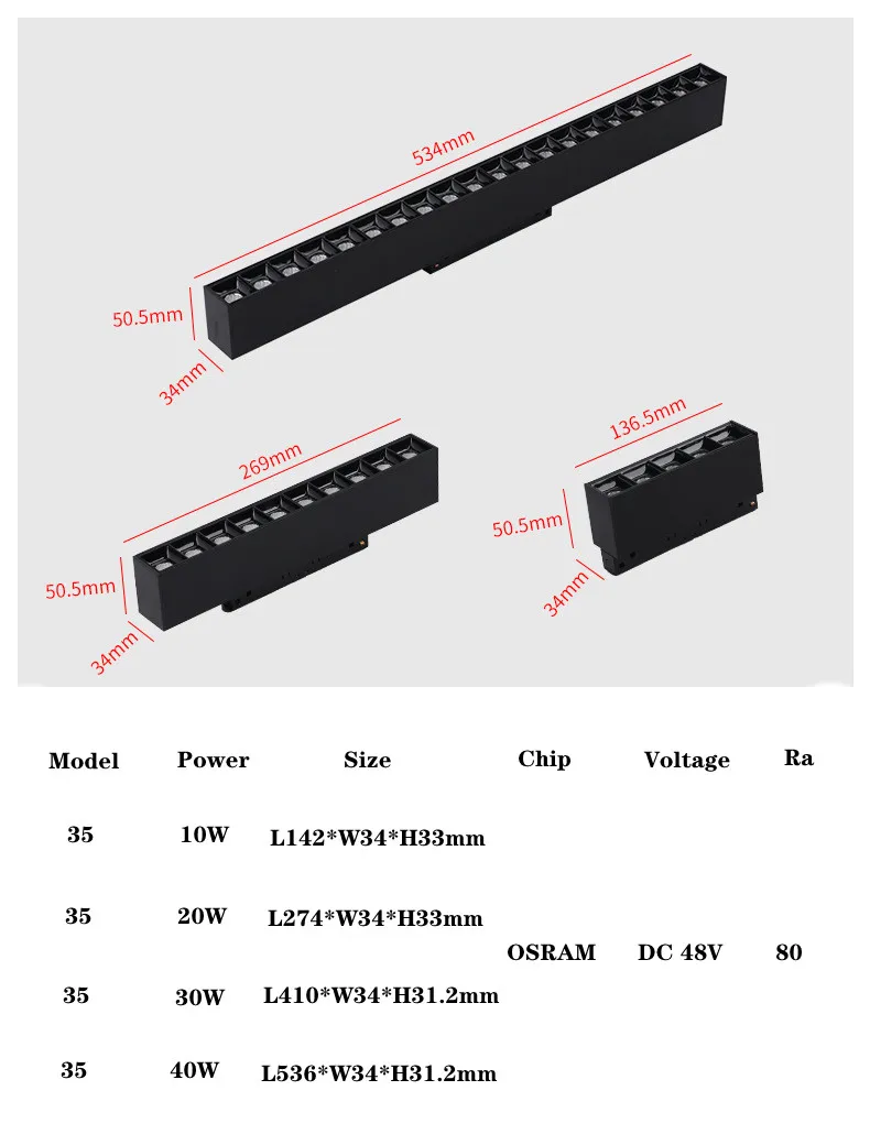 Description Picture 6 of item35 Modern Recessed Magnetic Track Lights design led Lamp Magnetic Rail Ceiling System Indoor Track Lighting Spot Rail Spotlights