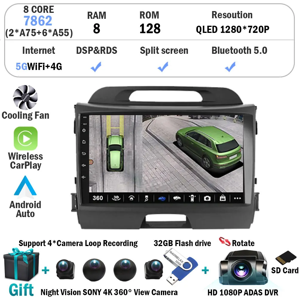 8G 128G 360 D CAM
