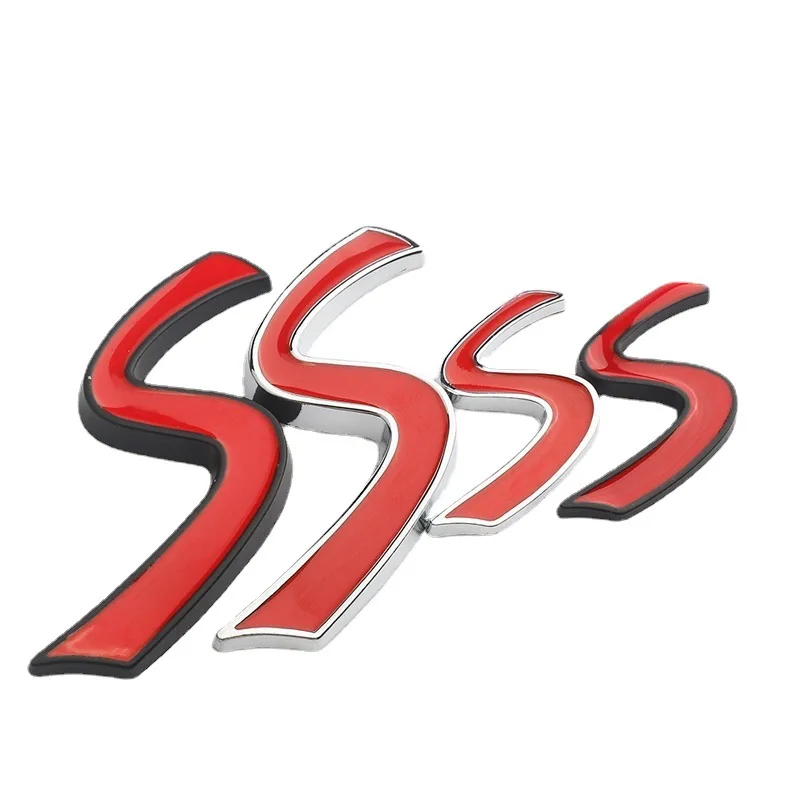 3D Abs Rosso Mini Cooper S Logo Lettere Car Trunk Emblem Badge Decalcomania Per Mini Cooper S R56 R50 R53 F56 F55 R60 Accessori Adesivi