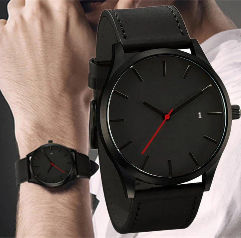 

2022 Men Quartz Watch Relogio Masculino Military Sport Wristwatch Leather Strap Mens Reloj Complete Calendar Watches Homme Saati