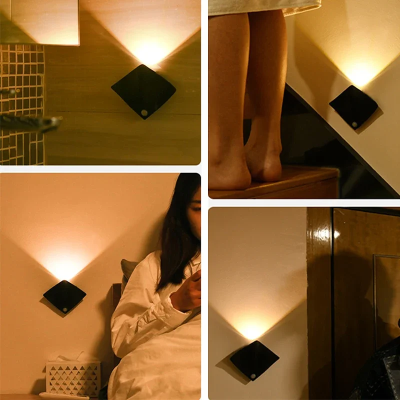 Creative Devil Fish LED Wall Lamp Rechargeable/Battery Powered Motion Sensor Light for Corridor Bedroom Aisle Lighting 4