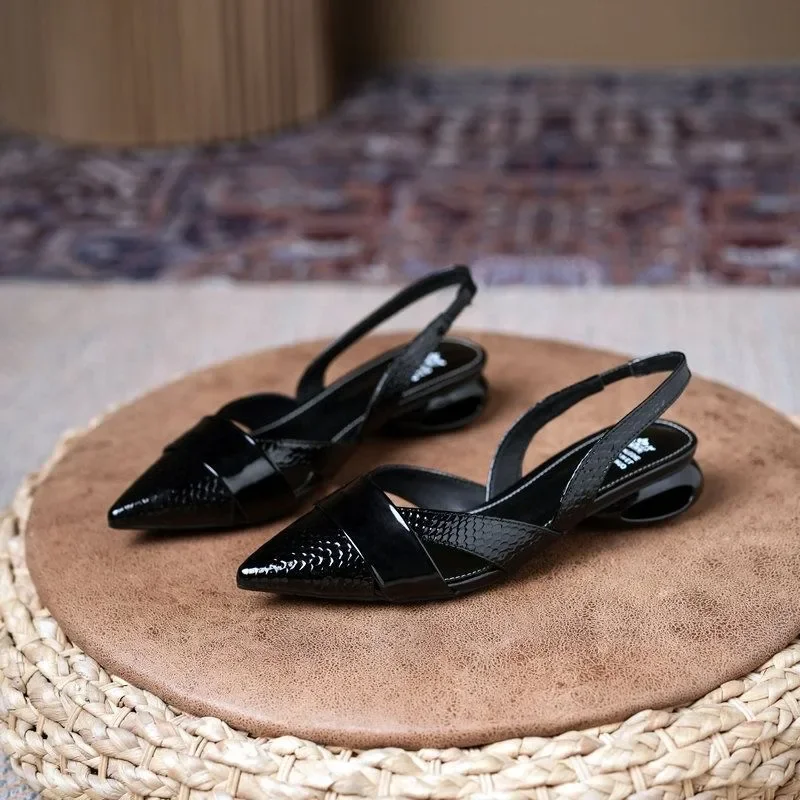 Women Slingback Pointed Toe Heels Sandals