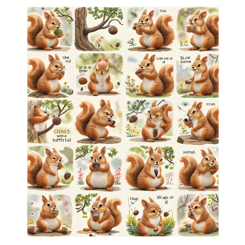 Cute Squirrel Pattern Flannel Baby Blanket