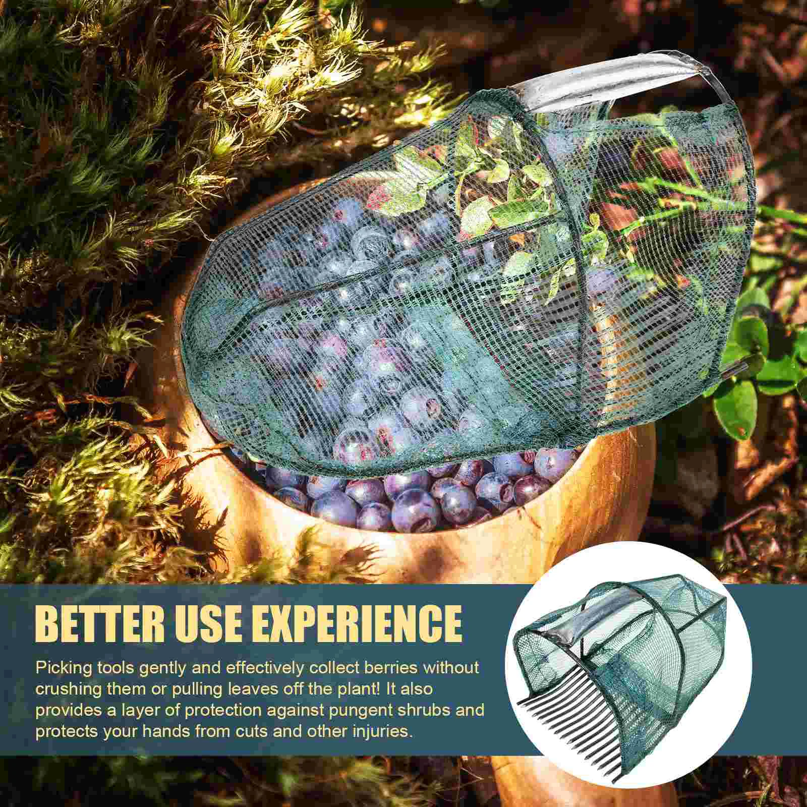 Fruit Picker Baskets Blueberries Outdoor Fruits Pickers Picking Tools Stainless Steel