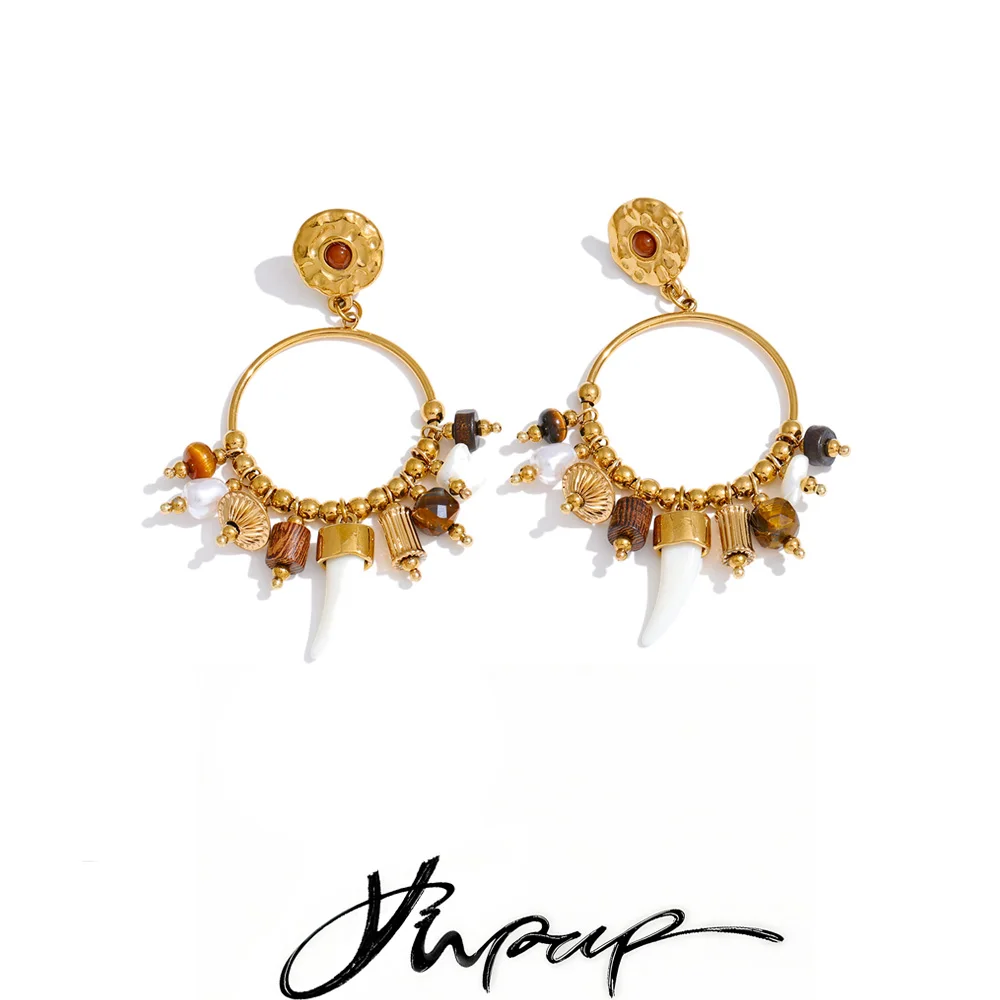 Yhpup Earrings Waterproof Stainless Steel