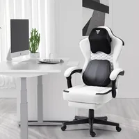 Gaming Chair with Heated Massage Lumbar Support, Ergonomic Gaming Computer Chair with Pocket Spring Cushion and Footrest, Reclin 2