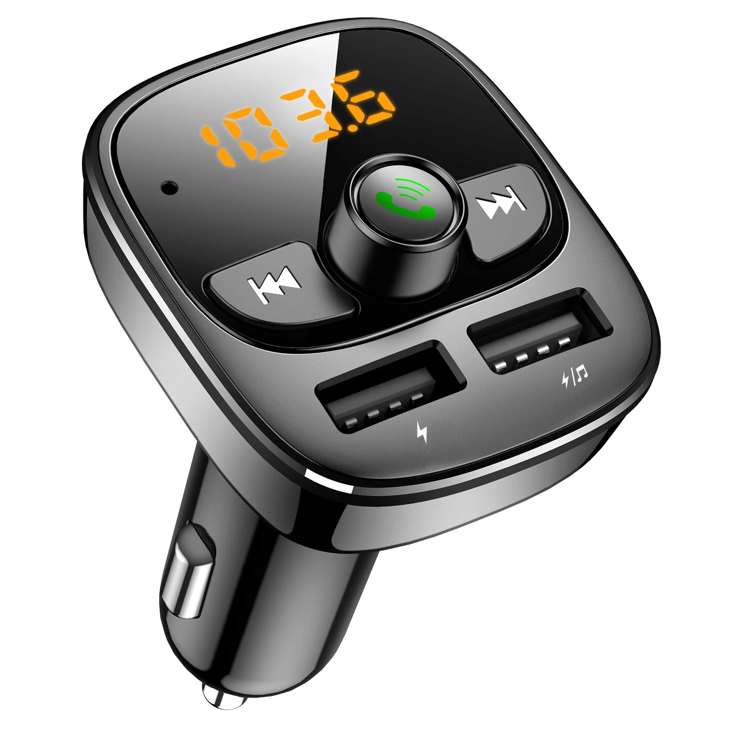 FM Transmitter, Bluetooth FM Transmitter Wireless Radio Adapter Car Kit with Dua