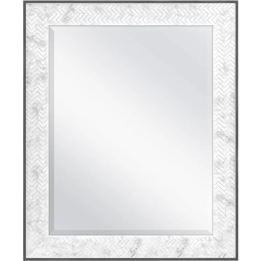 

22x28 Inch Chevron Mirror Marble (66945) Mirror Bathroom Mirrors 28x34 Overall Size Marble Freight Free Fixture Home Improvement