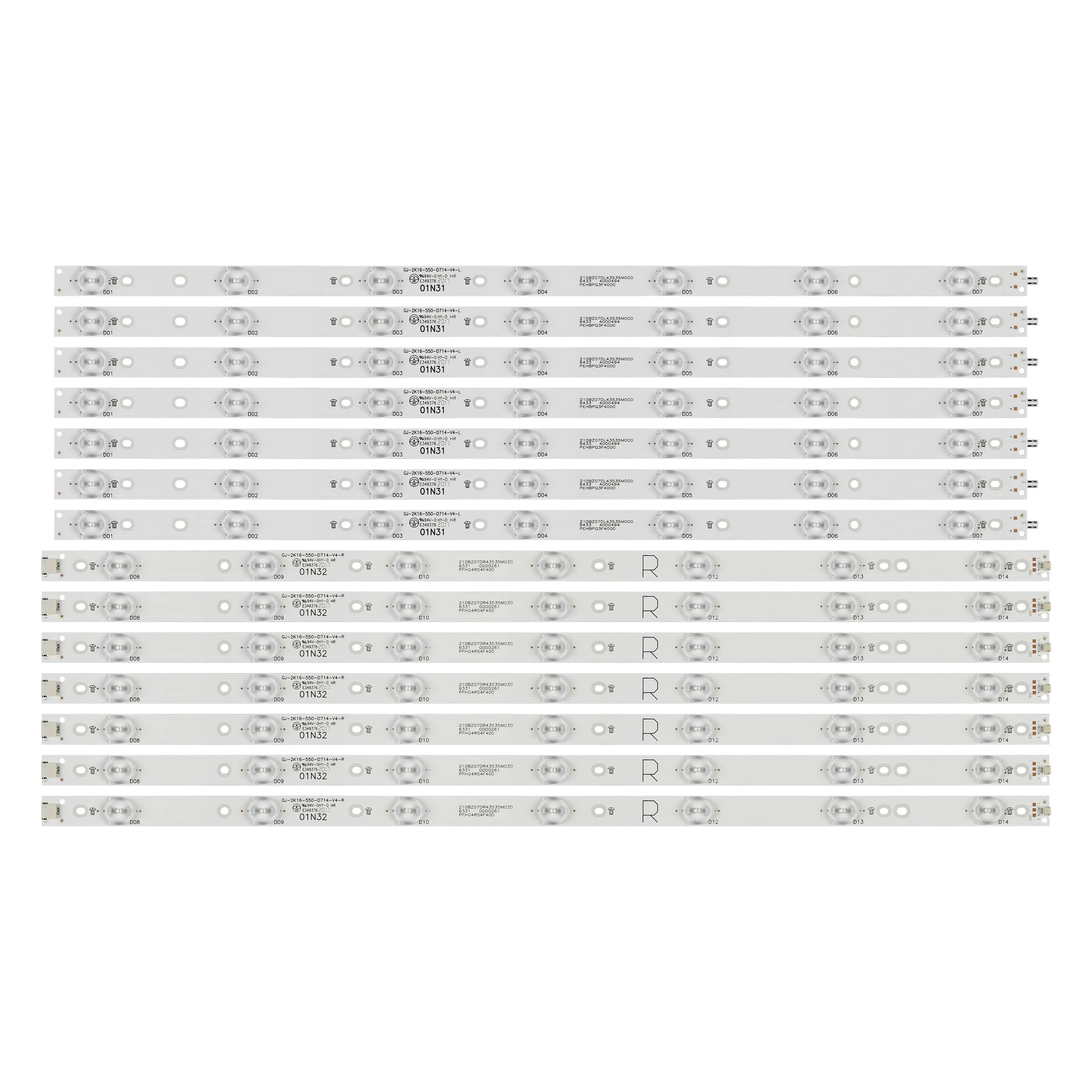 Led Backlight Strip 14 Lâmpada para Philips 55 tv 55pff5701 t3 Lb55072 55pus6501 12 Tpt550u2 Eqlsh A.g Gj2k16550-d714-v4-l Tpt550j1