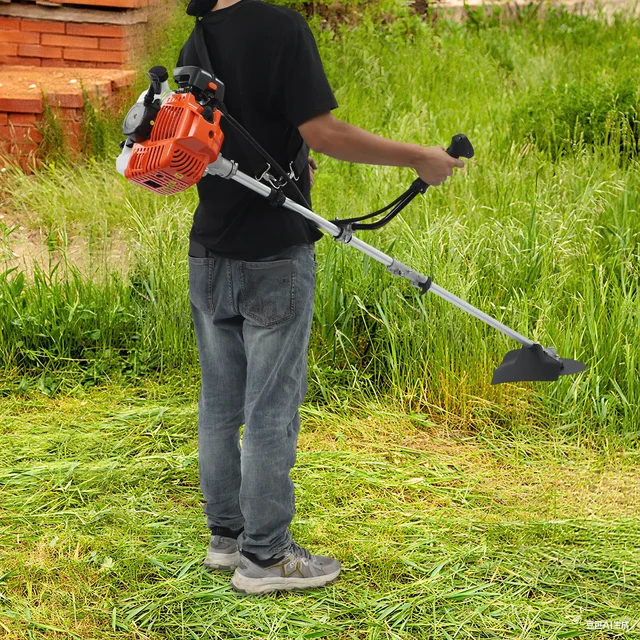 42.7cc Gas Weed Wacker, 2-stroke Gasoline Engine Weed Trimmer, Gas Brush Cutter, Multifunction Garden Trimmer and Brush Cutter 1