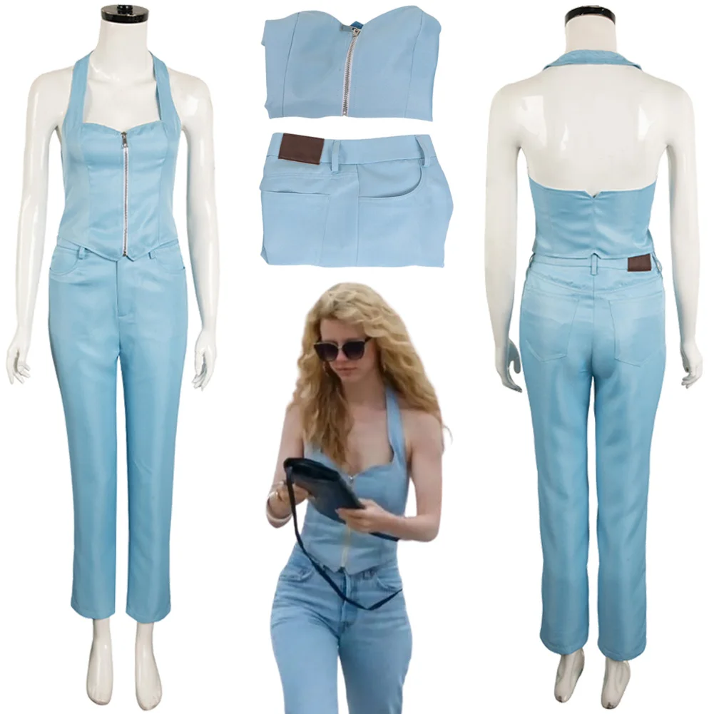 

Костюм для косплея Maxine 2024, костюм из фильма MaXXXine, сексуальный топ и брюки, женская одежда, костюм для ролевых игр на Хэллоуин