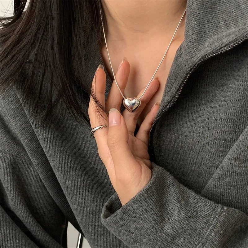 جديد بسيط الجوف الحب القلب قلادة قلادة للنساء المو...