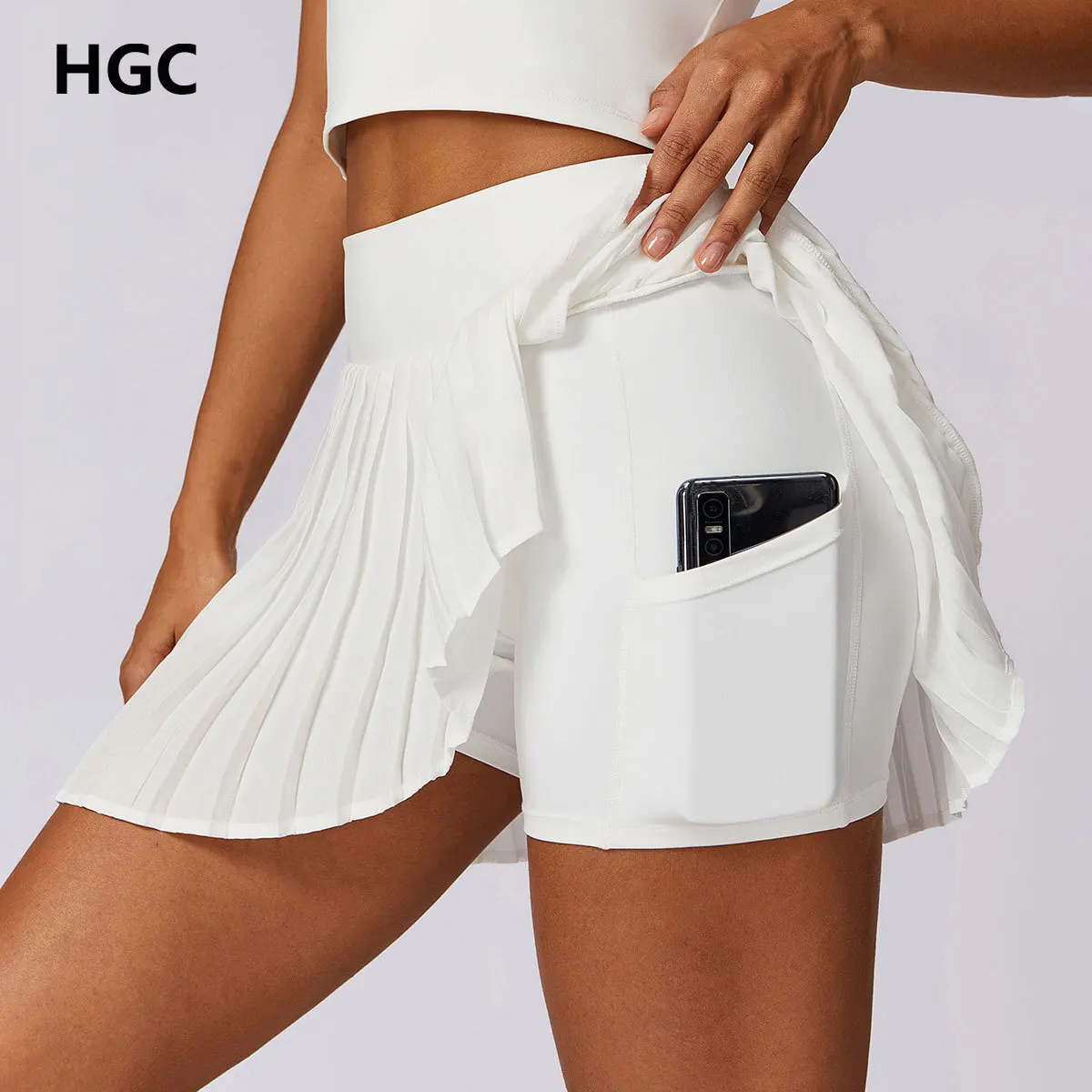 Sports Skirt Sports Shorts Golf Tennis Skirts With Pocket Gym Running Pleated Pantskirt Women Fashion Sports Fitness High Waist Yoga Skorts