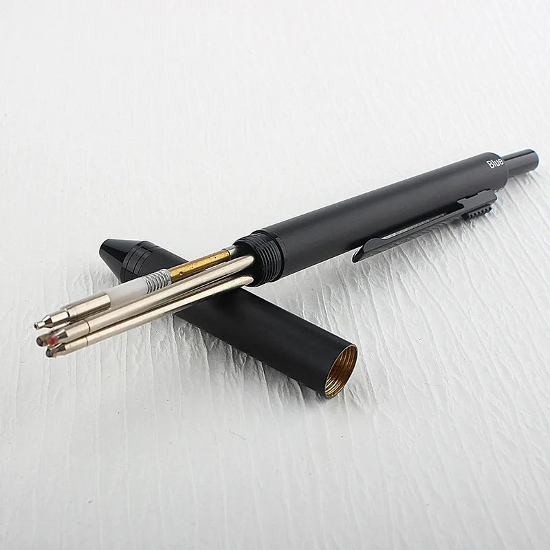 4 In 1 Multicolor Pen, Metal Cased Multifunction Pen, 0.5mm Mechanical Pencil, Red /Blue / Black Ball Pen