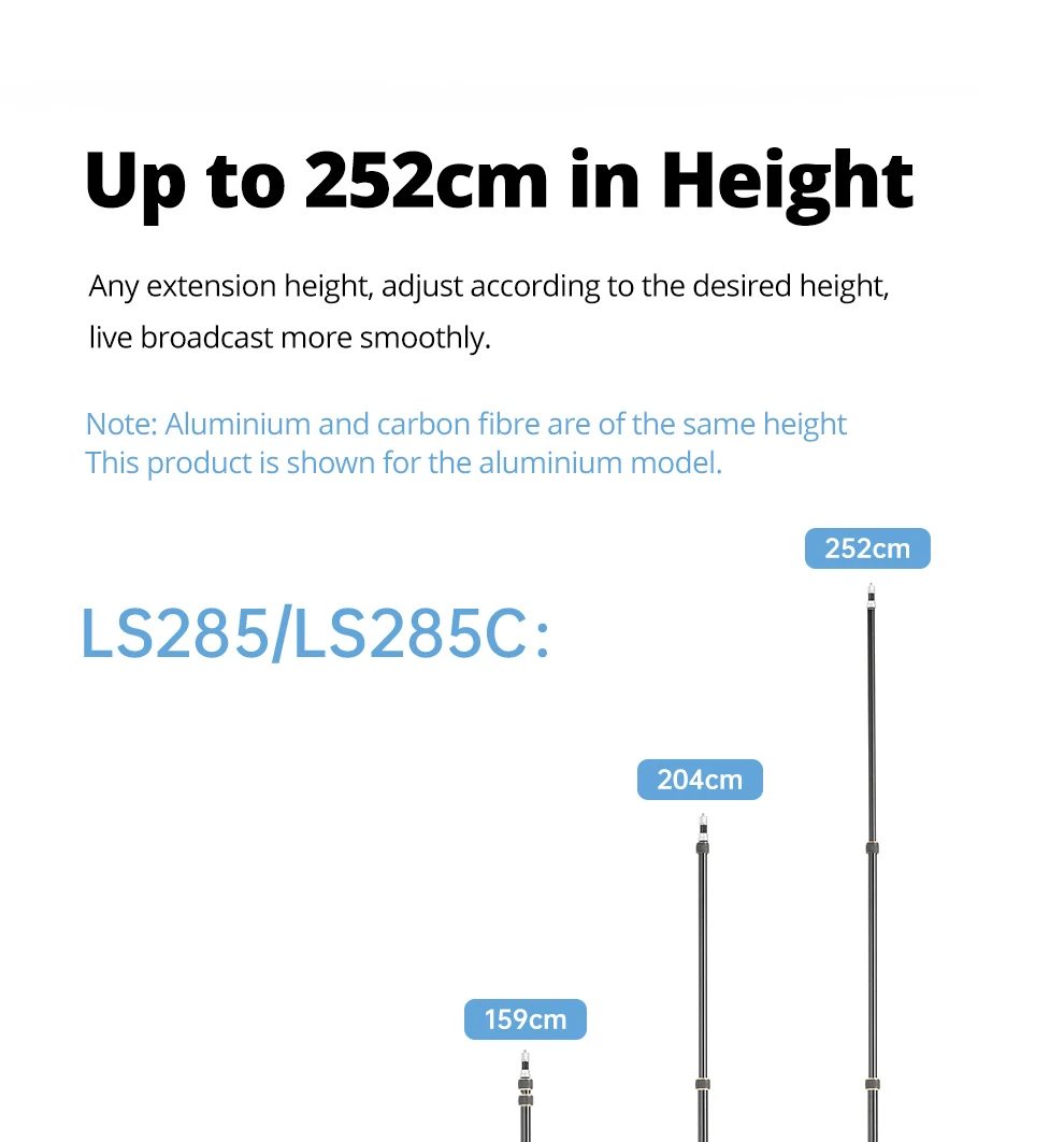 QZSD LS-255/285 Reverse folding light stand Photography outdoors Portable tripod