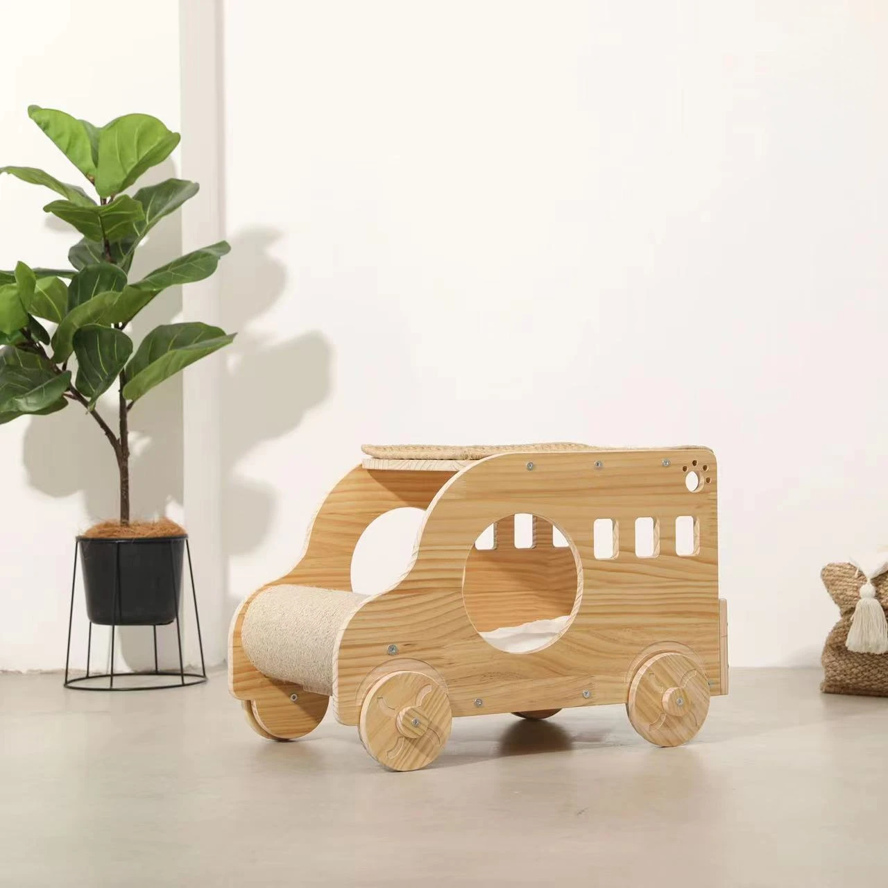 

Imported Solid Wood Cat Litter Cat Scratch Board Integrated Wear-Resistant Four Seasons Universal Extra Large Cat Toy Car Cat