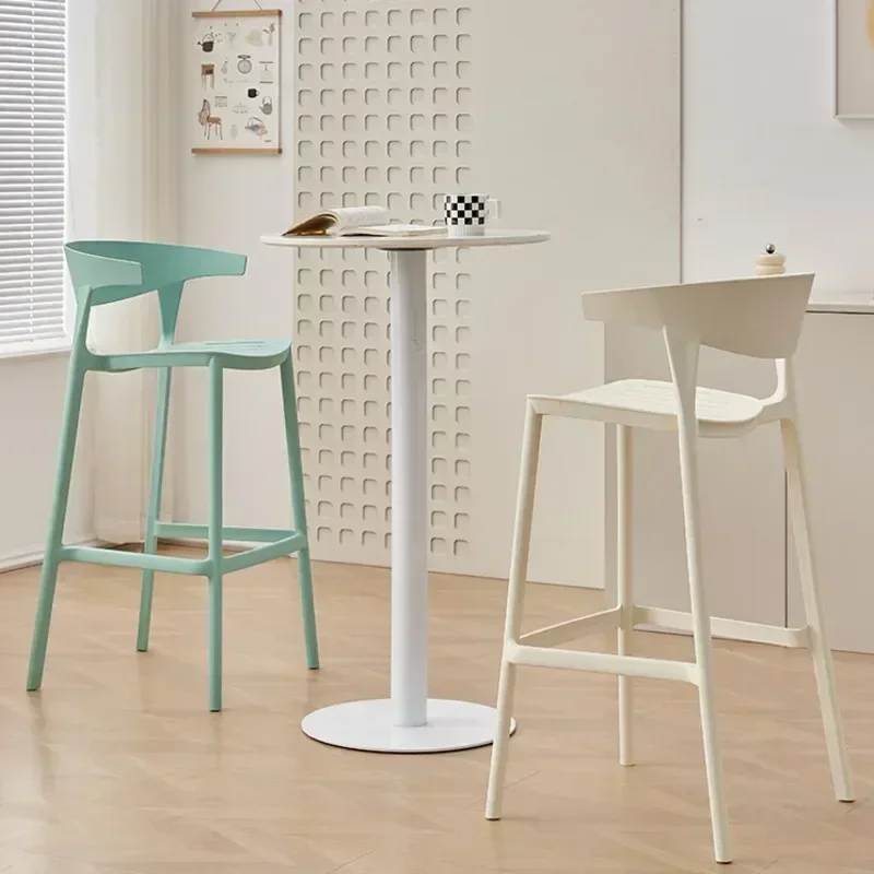 Nordic Kitchen High Stool Home Leisure Bar Chair Folding Plastic Designer Dining Chair Living Room Furniture