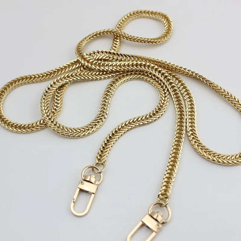 

100-130cm Silver, Gold 7mm Metal Chains Shoulder Straps for Small Handbags Purses Bags Strap Replacement DIY Handle Accessories