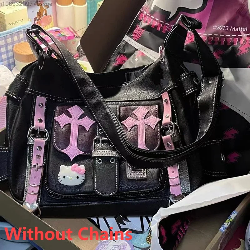 punkandyo ec melodi y2k リメイク　バック Sanrio Hello Kitty Gothic Punk Vintage Pink Cross Chains