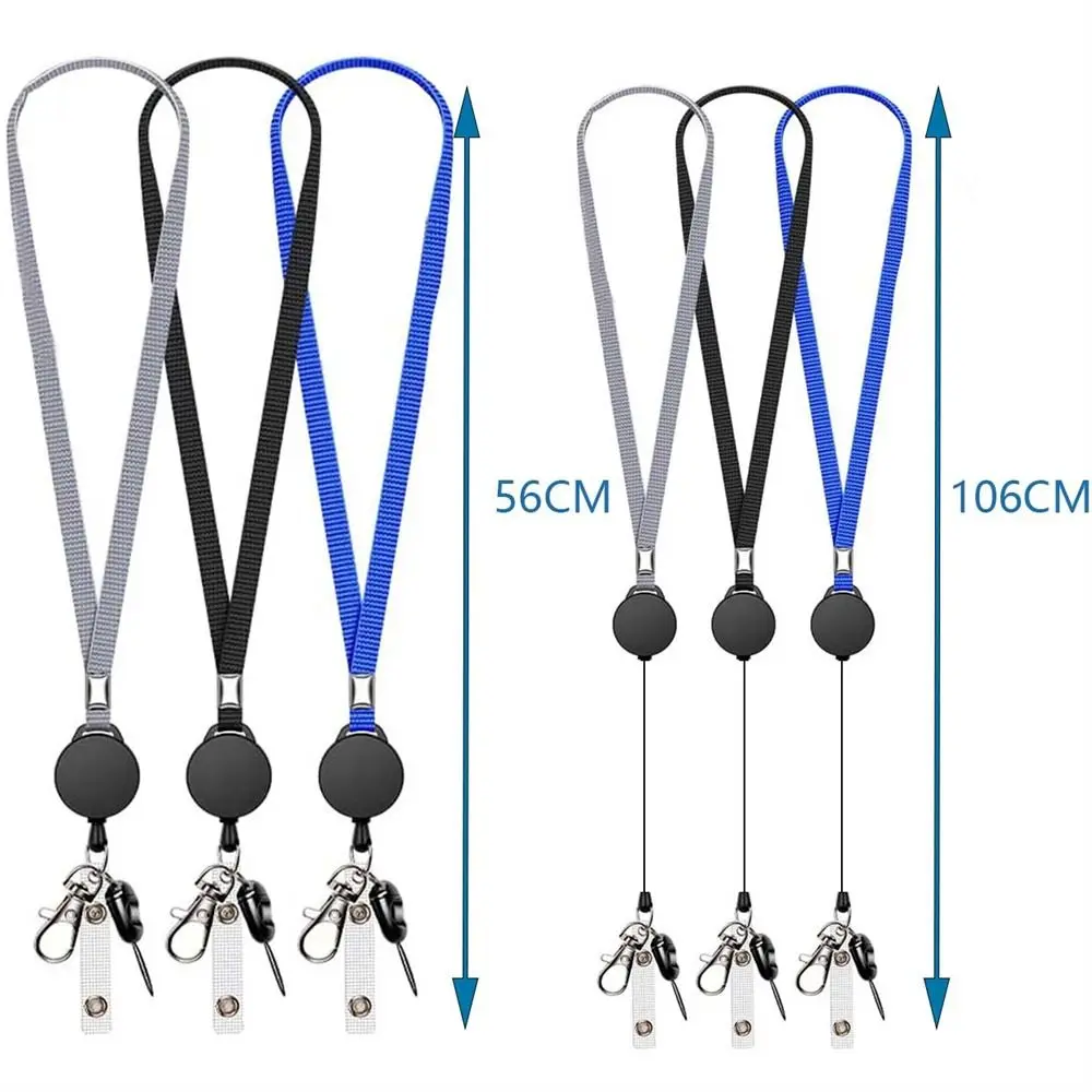 Premium Retractable Badge Holder with Neck Strap and Keychain Lanyard