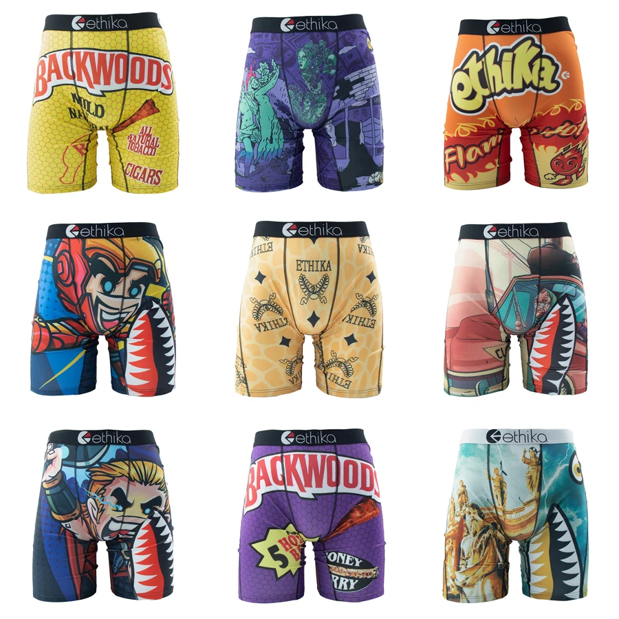 ETHIKA 1Pcs 섹시한 남자 속옷 복서 통기성 수영 남자 속옷 플러스 사이즈 S-3XL 남성 트렁크 남자 팬티 복서 팬티