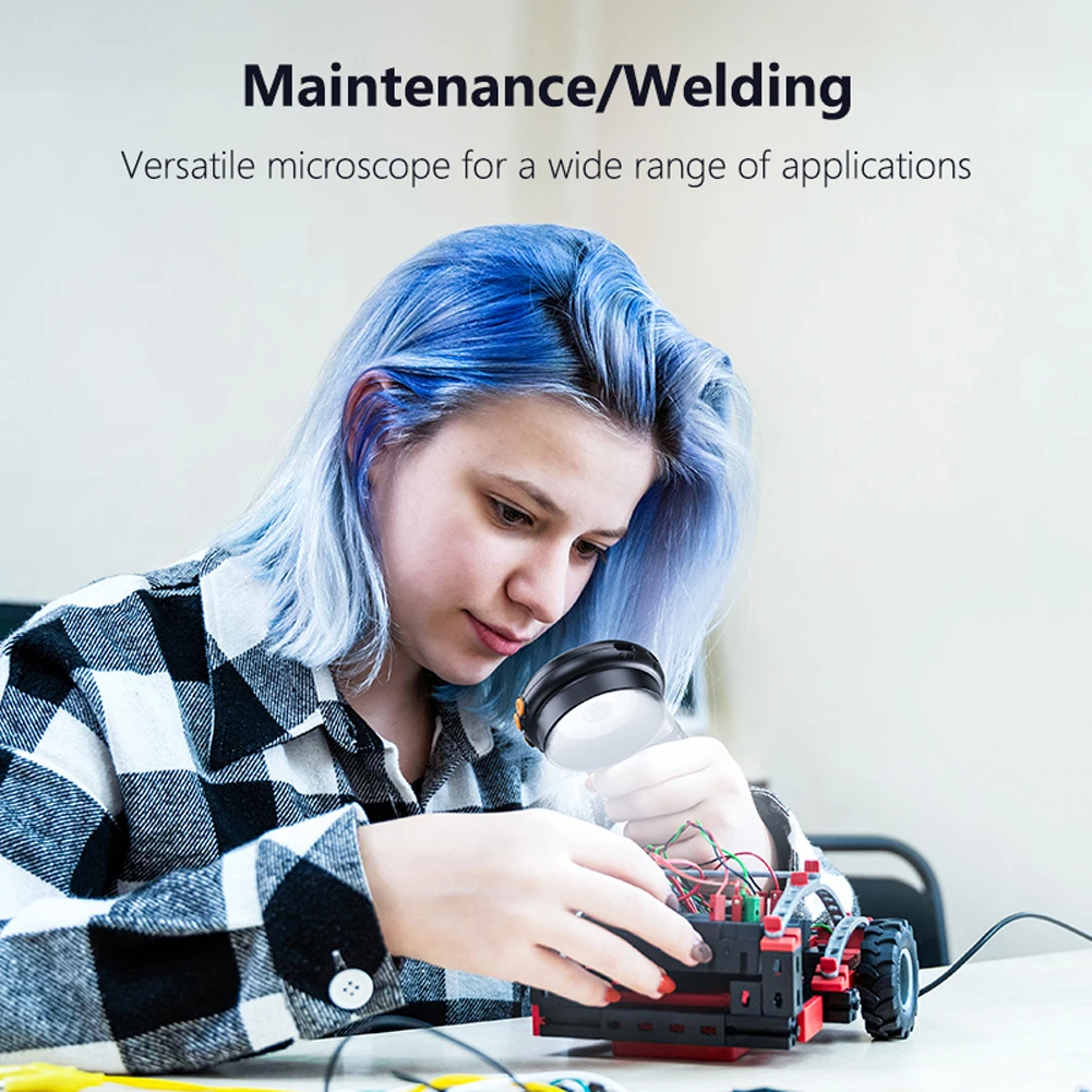 500X Magnification Digital Microscope 2MP HD Electronic Coin Magnifier Rechargeable Magnifying Glass for Jewelry Watch Repair