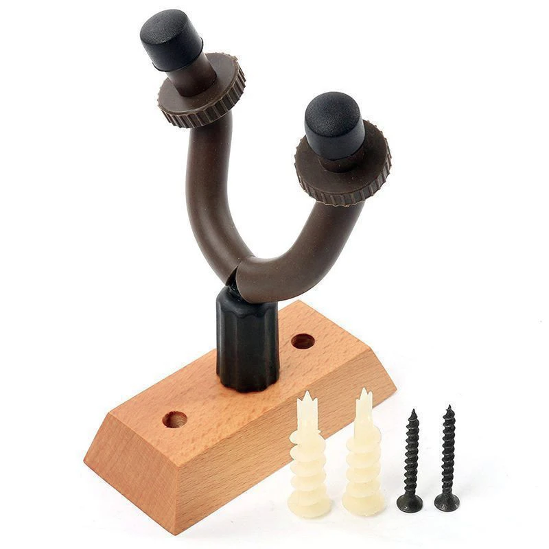 Wooden Wall Mount Guitar Hanger Hook Stand Holder Bracket for Any Guitar Bass Ukulele Banjo