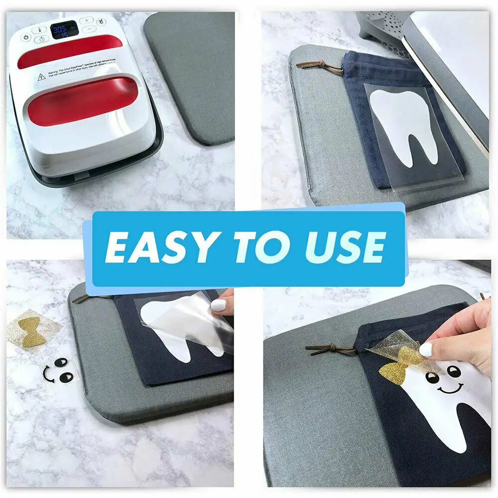 12"x7.8"/11.8"x11.8" Easy Press Protective Resistant Mat Pad for cut Heat Press Machines and HTV Iron On Projects Gray