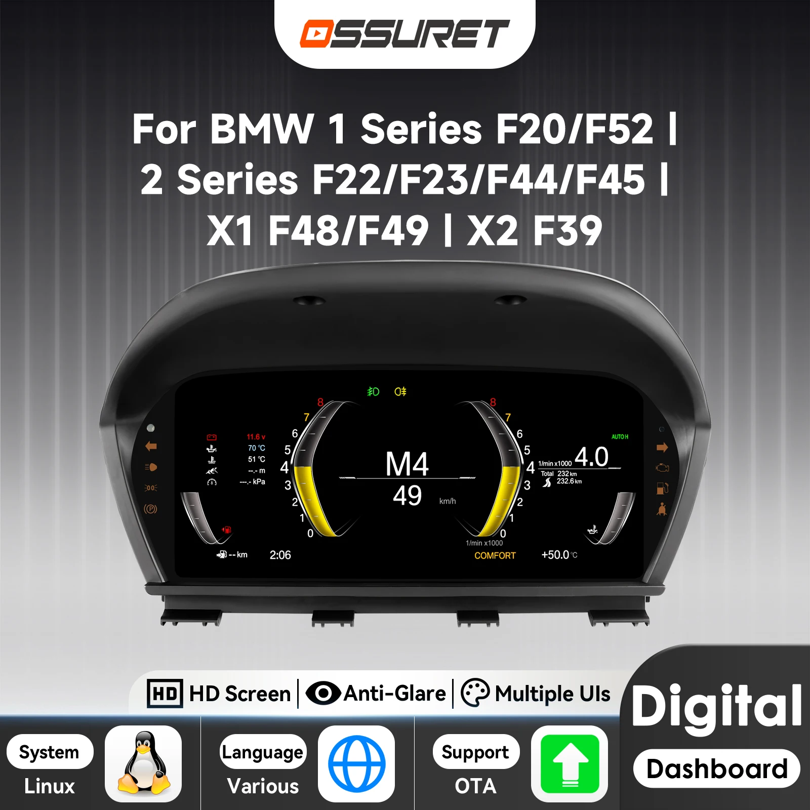 BMW 1 2 시리즈 F20/F52/F22/F23/F44/F45 X1 F48/F49 X2 F3..